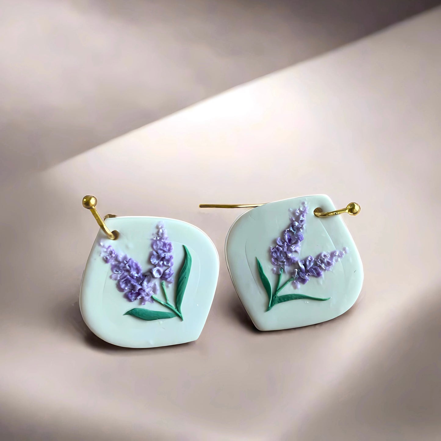 Lavender Bloom Drop Earrings