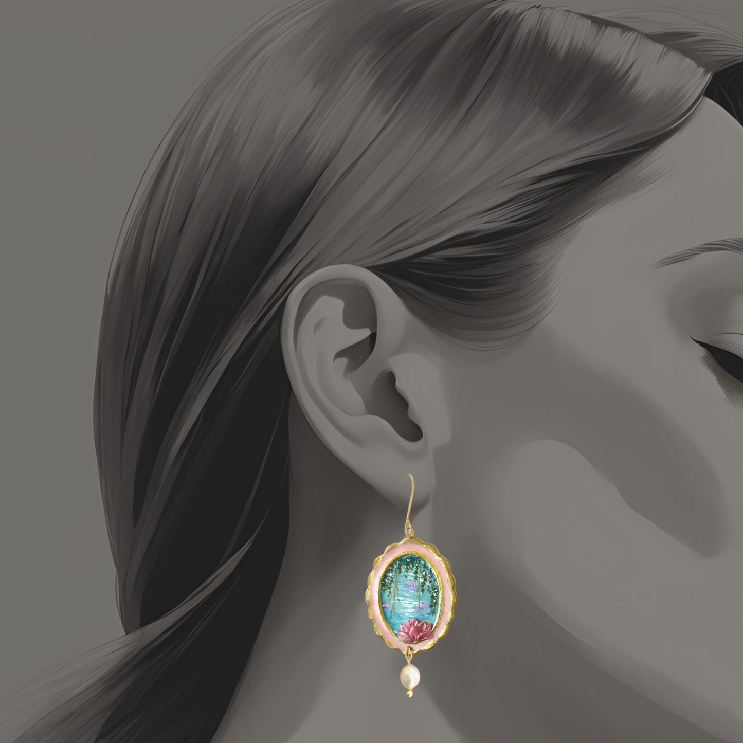 Lotus Reverie Drop Earrings