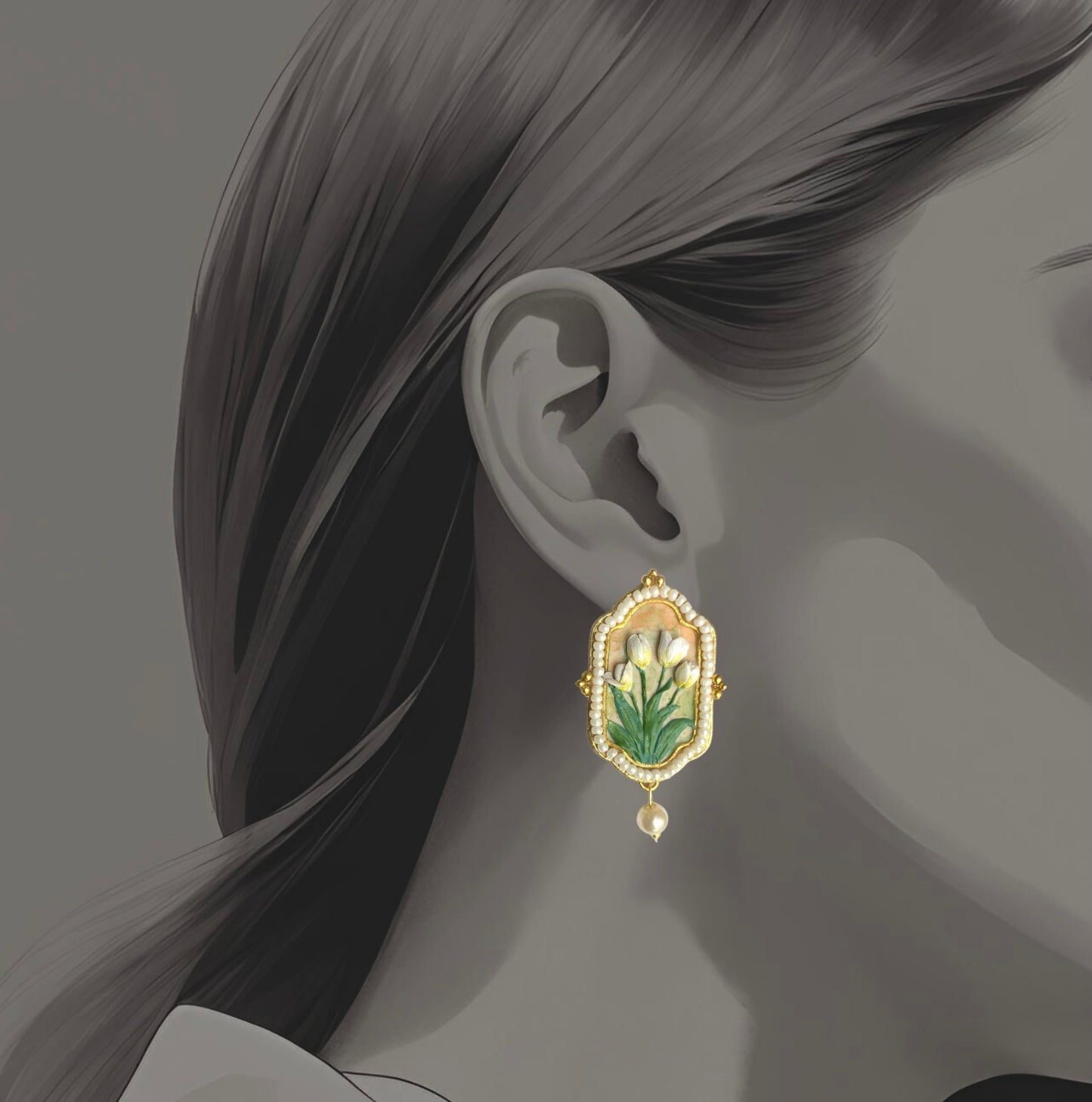 The Duchess Tulips Drop Earrings
