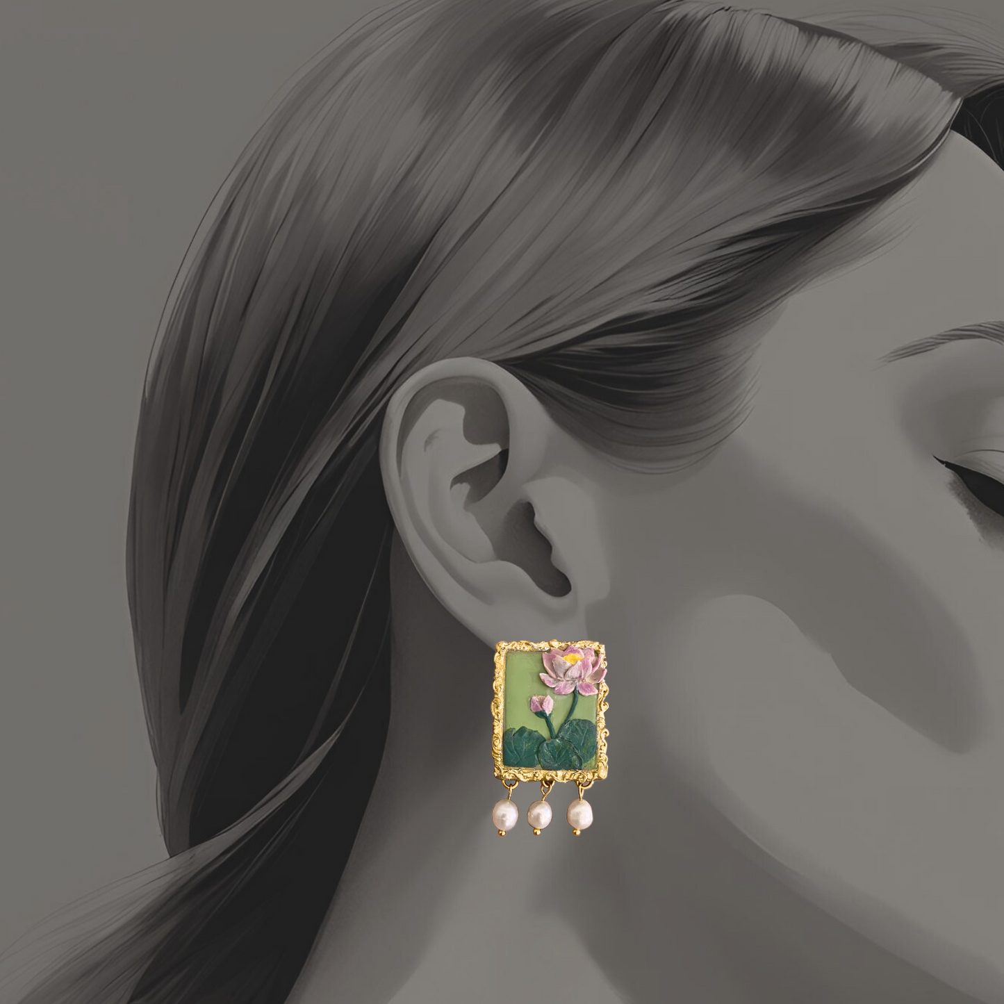 Regal Lotus Drop Earrings