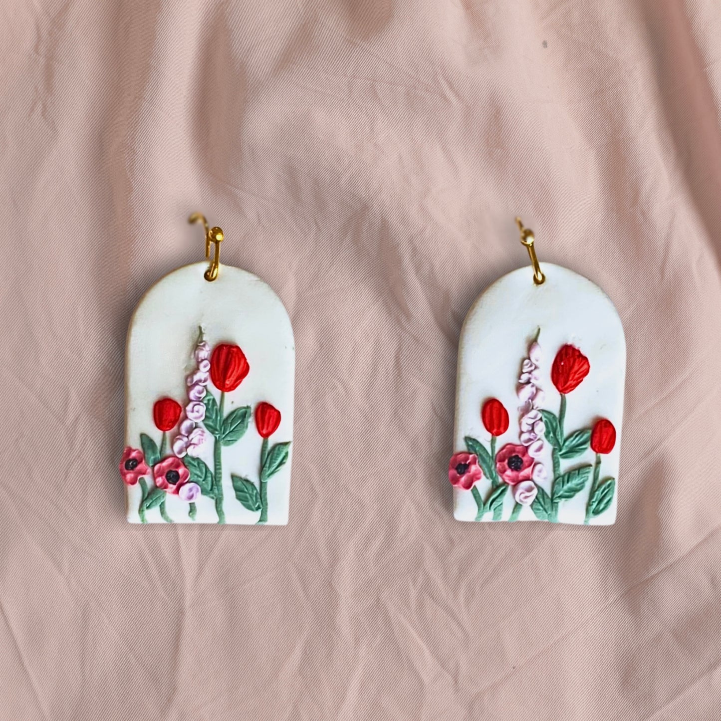 Crimson Fields Drop Earrings