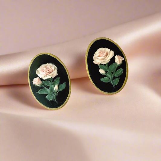 Vintage Rose Stud Earrings