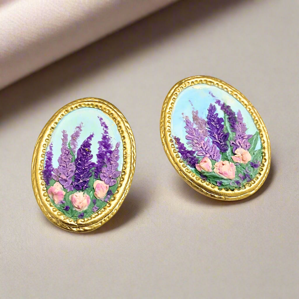 Lavender Fields Stud Earrings
