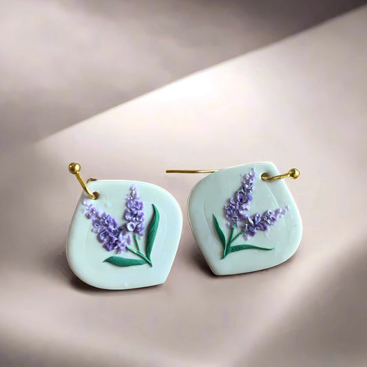 Lavender Bloom Drop Earrings