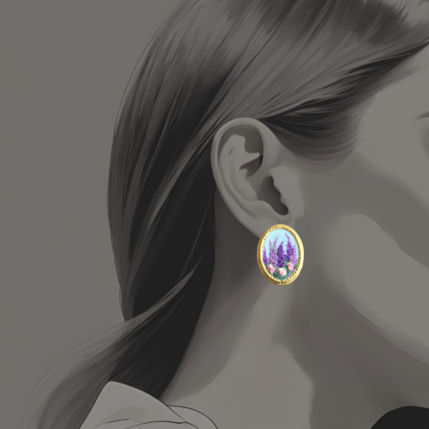 Lavender Fields Stud Earrings